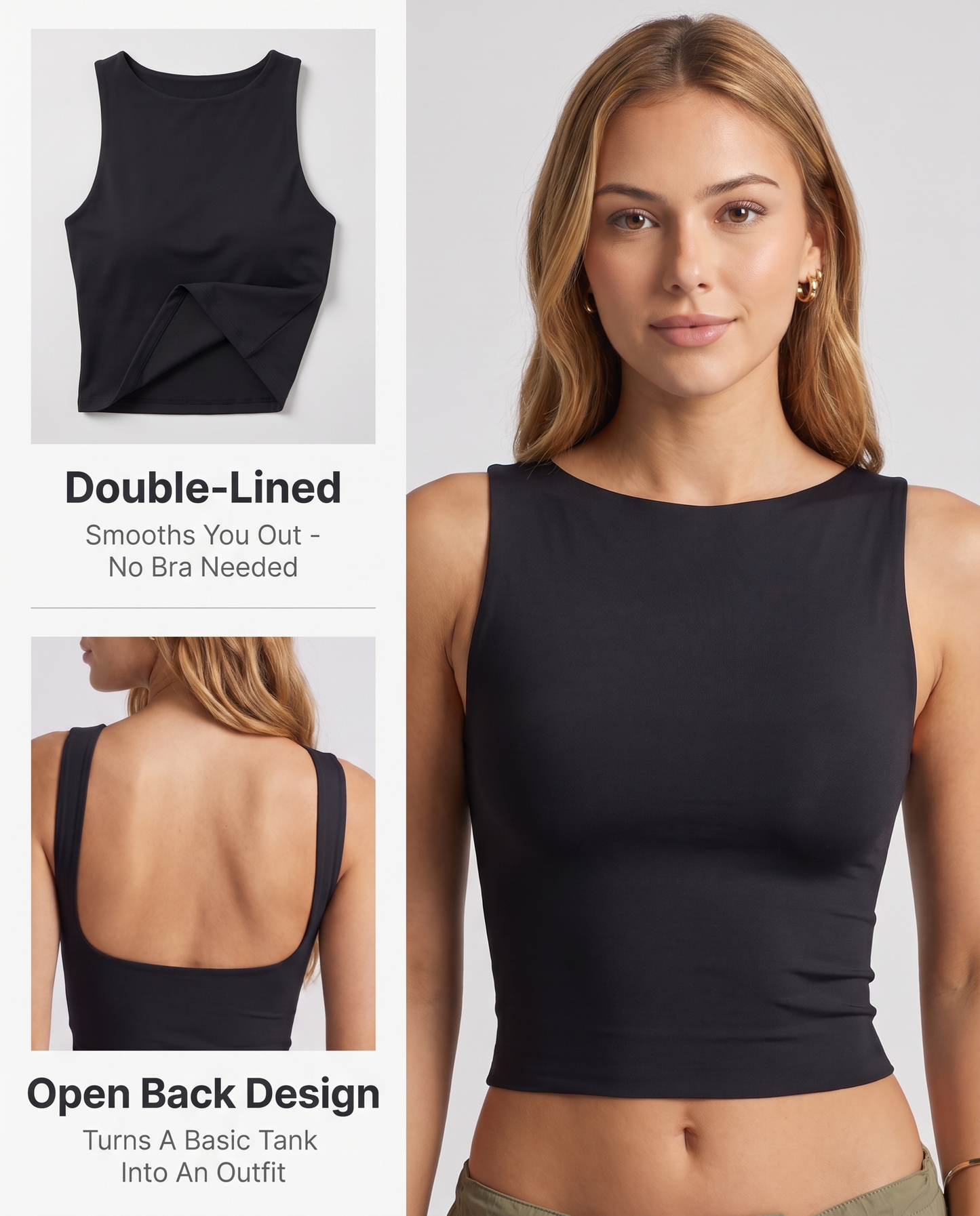 The Butter Soft Crop Tank - Backless & Smoothing
